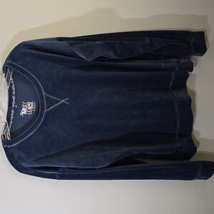 Muk Luks Top Women's Sz Xl X-large Blue Jewel Tone Velour Type Velvet Like Cozy
